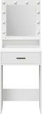 vidaXL - Kaptafel - met - LED - Verlichting - - - Wit - - - 50x41x135 - cm