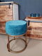 SVJ Kruk Rond - 32 x 32 x 42 cm - Ijzer/Polyester - Blauw