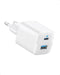 Anker 323 - 2-Poorts USB-A en USB-C Adapter - 33W Fast Charger - Wit