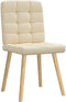 vidaXL - Eetkamerstoelen - 2 - st - stof - crèmekleurig