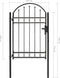 vidaXL - Poort - met - gebogen - bovenkant - 100x150 - cm - staal - zwart