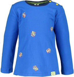 B. Nosy - Baby Jongens T-shirt - Multicolour geborduurde kubusjes - Maat 74