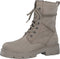 MARCO TOZZI 2/25286-41 - Dames Lace Boot Flat - Feel Me insole - Taupe Nubuck - Maat 37