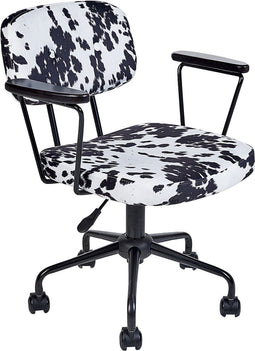 ALGERITA - Bureaustoel - Zwart/Wit - Fluweel