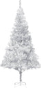 vidaXL - Kunstkerstboom - met - standaard - 240 - cm - PET - zilverkleurig