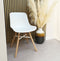 Alterego Gladys - Witte Designer Stoel - Natuurlijke Houten Poten - 55x48x81cm