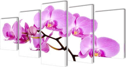 vidaXL - Canvas - muurdruk - set - orchidee - 200 - x - 100 - cm
