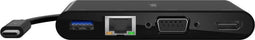Belkin AVC005BTBK - USB-C-multipoort-adapter - 4K HDMI Ethernet USB-A 3.0 VGA - Zwart