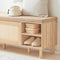 SoBuy FSR163-N - Schoenenbank - Houtlook met Schuifdeuren - Naturel