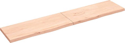 vidaXL - Wastafelblad - 200x40x(2-4) - cm - onbehandeld - massief - hout