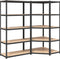 vidaXL - Opbergrekken - 5-laags - 2 - st - staal - & - bewerkt - hout - antracietkleurig