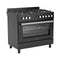 Wiggo WO-E906B(BB) - Gasfornuis - 5 pitten - 90 cm - 110 Liter - Energieklasse A - Zwart
