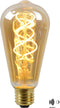 Lucide ST64 TWILIGHT SENSOR - Filament lamp - E27 - 4W 2200K - Dag/nacht sensor - Amber