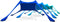 G-RAFFA Strandtent - Schaduwdoek 2x2m - Lichtgewicht UPF 50+ Zonnescherm Ocean Blue