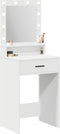 vidaXL - Kaptafel - met - LED - Verlichting - - - Wit - - - 50x41x135 - cm