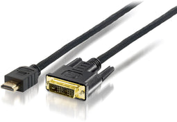 Equip HDMI - DVI(18+1) - Digitale Adapter Kabel 3m - Zwart