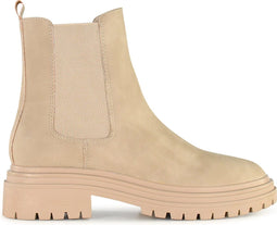 POSH by Poelman Lot - Dames Chelsea Laarzen - Elastieken inzet - Beige - Maat 36