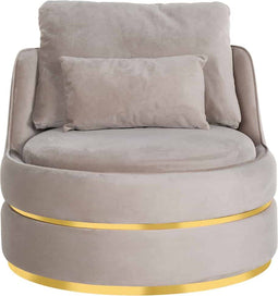 Richmond Interiors Fauteuil Kylie khaki velvet / gold (Quartz Khaki 903)