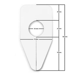 Klika - Maataanduider ovaal wit onbedrukt 15x7,3 - 140 stuks