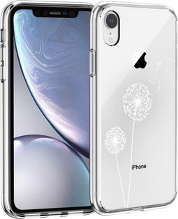 iMoshion Hoesje Geschikt voor iPhone Xr Hoesje Siliconen - iMoshion Design hoesje - Wit / Transparant / Dandelion