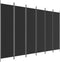 vidaXL - Kamerscherm - met - 6 - panelen - 300x200 - cm - stof - zwart
