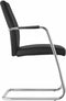 Sledestoel Chris hoge rug Zwart stof, aluminium Frame
