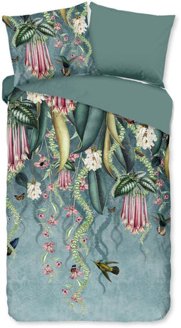 Pure Dekbedovertrek "bloemen en bladeren" - Multi - (140x200/220 cm) - Microfiber