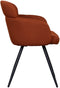 LABEL51 Dinner Eetkamerstoel - Oranje - Stof - Black Frame - Stoel - Normale eetkamerstoel