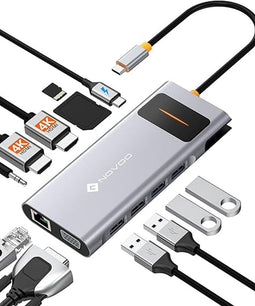 Docking station – USBC - 12 in 1 - Dual HDMI, VGA, LAN en 100W PD - 4K