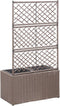vidaXL - Latwerkplantenbak - verhoogd - met - potten - 83x30x130 - cm - rattan - bruin