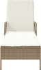 vidaXL - Ligbed - met - Kussen - Beige - Poly - Rattan