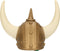 Atosa Carnaval verkleed Viking helm - brons/wit - met hoorns - plastic - heren - krijgers en ridders