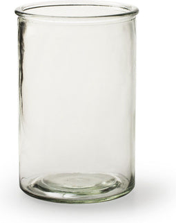 Cilinder 'Chloe' h15 d10 cm - Transparant/Helder/Doorzichtig glas - Bloemen/Boeket vaas - Decoratie