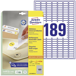 Avery etiketten L4731REV-25 25,4x10mm