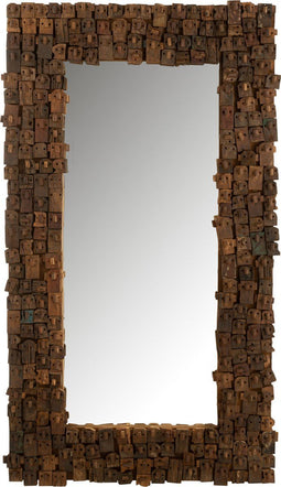 J-Line spiegel Syma - hout/glas - naturel - large - 100 x 180 cm