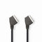 Nedis SCART-Kabel - SCART Male - SCART Male - Vernikkeld - 480p - 1.50 m - Rond - PVC - Zwart - Label