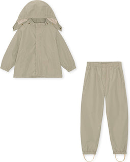 Konges Sløjd - Regenpak - Regenset - Regenjas en regenbroek - Dried Sage - Maat 5-6 jaar