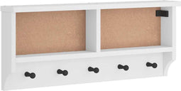 vidaXL - Wandkapstok - SANDNES - wit - 87x12x35 - cm - massief - grenenhout