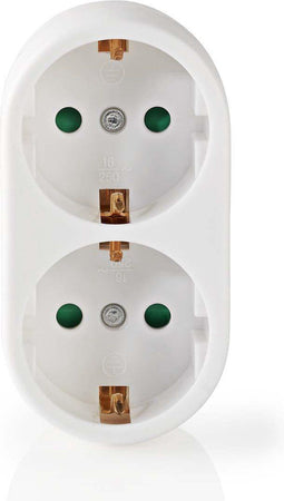 Nedis Stopcontact-Splitter - Type-F (CEE 7/7) - 250 V AC 50 Hz - Randaarde stekker / Type F (CEE 7/7) - 250 V AC 50/60 Hz - 16.0 A - 3500 W - Wit
