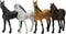 Kids Globe SET Houten paardenstal 2 boxen (roze/1:24) + 4 paarden