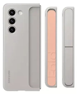 Samsung Galaxy Z Fold5 - Hard Case met Standaard en Extra Grip - Beige