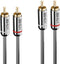 Lindy 35347 - RCA Audio Aansluitkabel - 3 m - Antraciet Grijs