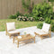vidaXL - Tuinstoelen - 2 - st - met - crèmewitte - kussens - bamboe