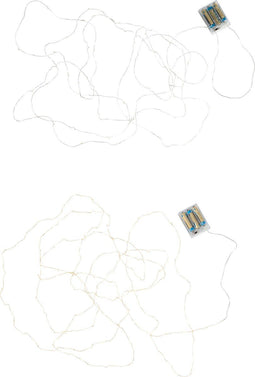 J-Line kerstverlichting Draad 60Led 8M - kunststof - goud/zilver - warm wit - 2 stuks - LED