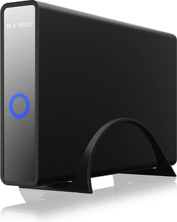 ICY BOX IB-382H-C31 - Externe behuizing voor 2,5"/3,5" HDD/SSD - USB 3.2 (Gen 2) Type-C® met hub - Zwart