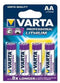 Varta Professional LR06 AA - Lithium Batterijen - Tot 7x langere levensduur - Zilver (4 stuks)