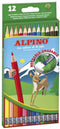 ALPINO Potloodkrijtjes met gummetje 12 kleuren