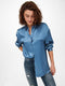 ONLY ONLJOJO BUTTON DNM SHIRT - Dames Blouse - Satijnen stof - Lange mouwen - Maat S