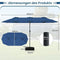 Coast Tuinparasol - Kantelbare Parasol met Solar LED 24 Lampen - Blauw