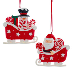 Kurt s adler - 3.375 inch Santa/Snwmn Sleigh Orns 8,89x7,874x0,508 cm kerstornament